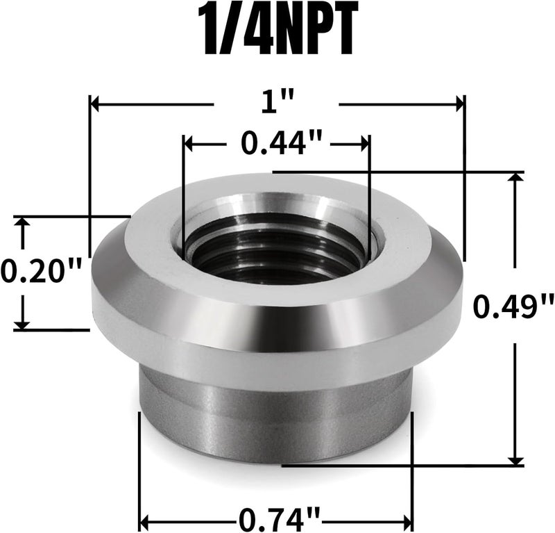 CNRAQR Aluminum 1/4" NPT Female Weld on Bung Weldable Fitting 4PCS - Image 2